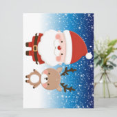 Lieve Kerstman en rendieren Feestdagenkaart (Staand voorkant)