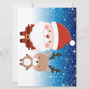 Lieve Kerstman en rendieren Feestdagenkaart