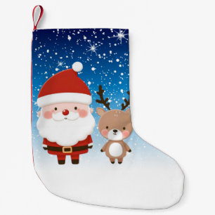 Lieve Kerstman en rendieren Kleine Kerstsok