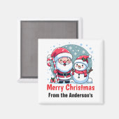 Lieve Kerstman en Sneeuwman Kerstmis Custom Magneet (Voorkant / Achterkant)
