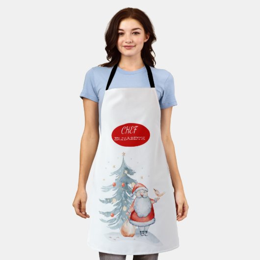 Lieve Kerstman Feestdagen Schort (Gedragen)