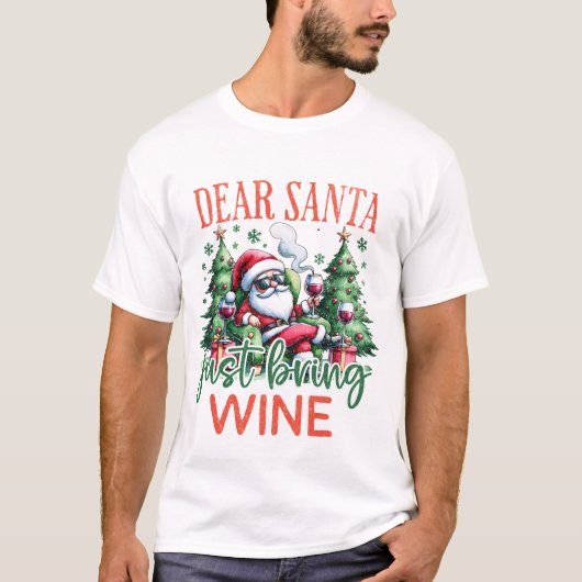 Lieve kerstman, geef wijn t-shirt (Voorkant)