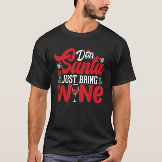 Lieve kerstman, geef wijn t-shirt (Voorkant)