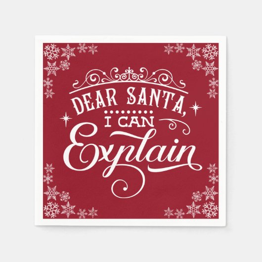 Lieve kerstman, grappig, ik kan het uitleggen servet (Voorkant)