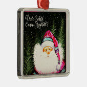 Lieve Kerstman Grappig Leuke Kerstmis Inspirativit Metalen Ornament (Rechts)