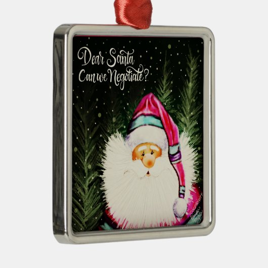 Lieve Kerstman Grappig Leuke Kerstmis Inspirativit Metalen Ornament (Rechts)