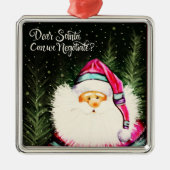 Lieve Kerstman Grappig Leuke Kerstmis Inspirativit Metalen Ornament (Voorkant)