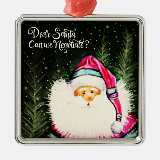 Lieve Kerstman Grappig Leuke Kerstmis Inspirativit Metalen Ornament (Voorkant)