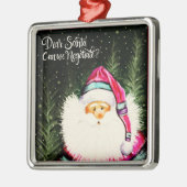 Lieve Kerstman Grappig Leuke Kerstmis Inspirativit Metalen Ornament (Links)