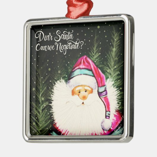 Lieve Kerstman Grappig Leuke Kerstmis Inspirativit Metalen Ornament (Links)