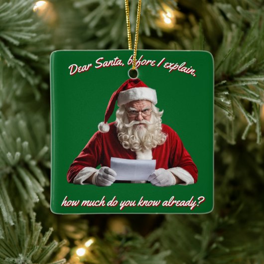 Lieve Kerstman... Grappige kerstman, kerstvakantie Keramisch Ornament (Boom)