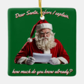 Lieve Kerstman... Grappige kerstman, kerstvakantie Keramisch Ornament (Voorkant)