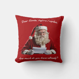 Lieve Kerstman... Grappige kerstman, kerstvakantie Kussen