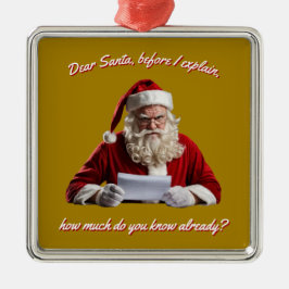 Lieve Kerstman... Grappige kerstman, kerstvakantie Metalen Ornament