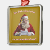 Lieve Kerstman... Grappige kerstman, kerstvakantie Metalen Ornament (Links)
