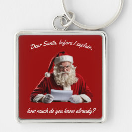 Lieve Kerstman... Grappige kerstman, kerstvakantie Sleutelhanger