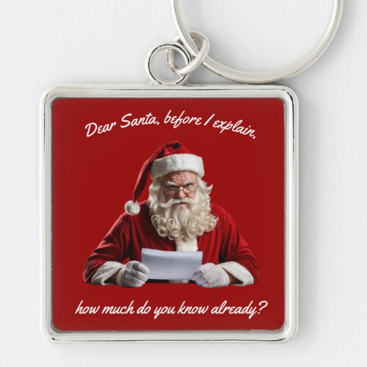 Lieve Kerstman... Grappige kerstman, kerstvakantie Sleutelhanger (Voorkant)