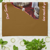 Lieve Kerstman... Grappige kerstman, kerstvakantie Theedoek (Gevouwen)