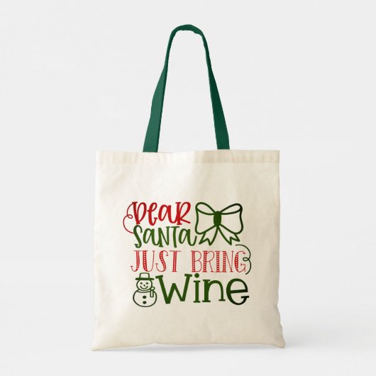 Lieve kerstman, haal gewoon wijn met moderne typog tote bag (Achterkant)