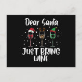 Lieve kerstman, haal gewoon Wine Funny Feestdagenkaart (Voorkant)