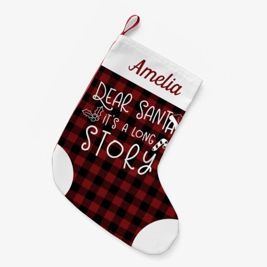 Lieve kerstman het is een lang verhaal Schattige g Kleine Kerstsok (Voorkant (Hangend))