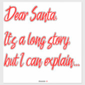 Lieve kerstman, het is een lang verhaal... sticker (Vel)