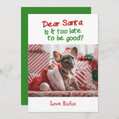 Lieve kerstman, het is te laat om goed kerstfeest feestdagenkaart (Voorkant / Achterkant)