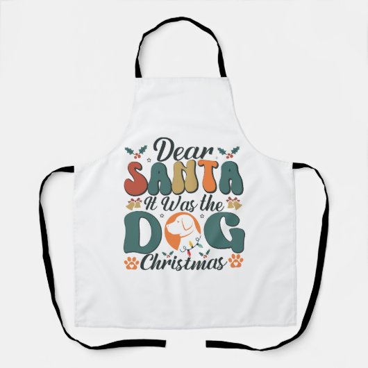 Lieve Kerstman Het was de Hond Kerstmis-01 Schort (Voorkant)
