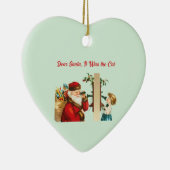 Lieve kerstman, het was de kat grappig kerst keramisch ornament (Rechts)