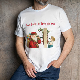 Lieve kerstman, het was de kat  grappig kerst t-shirt