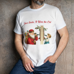 Lieve kerstman, het was de kat  grappig kerst t-shirt