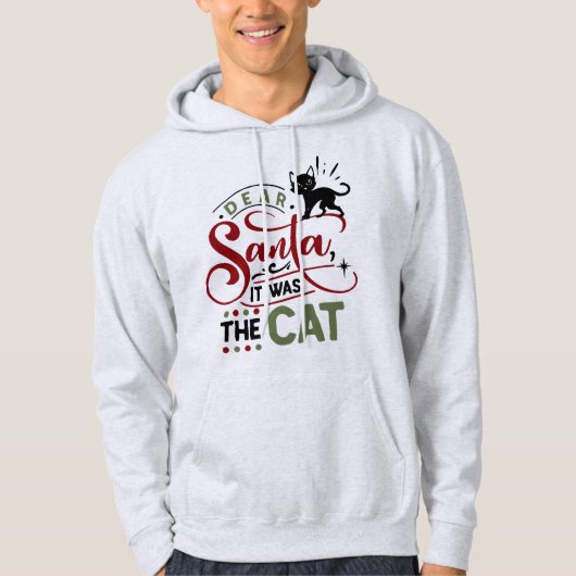 Lieve kerstman, het was de kat - grappige kerst hoodie (Voorkant)