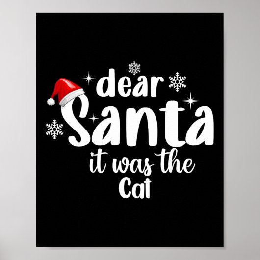 Lieve kerstman, het was de kat grappige kerst poster (Voorkant)
