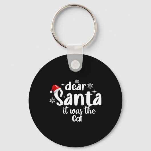 Lieve kerstman, het was de kat grappige kerst sleutelhanger (Voorkant)