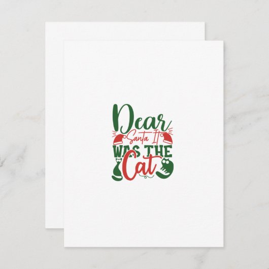 Lieve kerstman, het was de kat informatiekaartje (Voorkant / Achterkant)