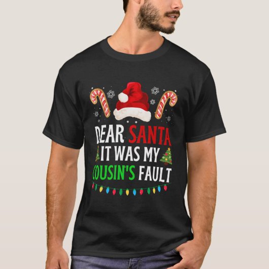 Lieve kerstman het was de schuld van mijn neef gra t-shirt (Voorkant)