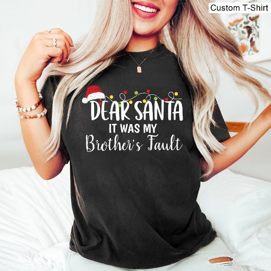 Lieve kerstman het was mijn broer's schuld grappig t-shirt