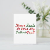 Lieve kerstman, het was mijn Brothers Fault Feestdagenkaart (Staand voorkant)