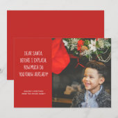 Lieve kerstman, hoeveel weet je al? Christmas Feestdagenkaart (Voorkant / Achterkant)