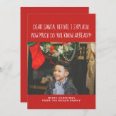 Lieve kerstman, hoeveel weet je al? Christmas Feestdagenkaart (Voorkant / Achterkant)