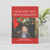 Lieve kerstman, hoeveel weet je al? Christmas Feestdagenkaart (Staand voorkant)