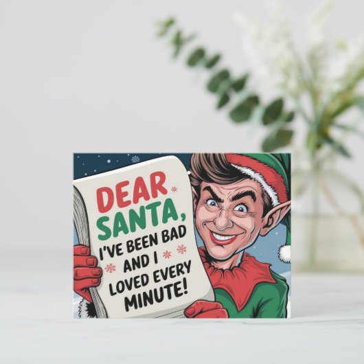 Lieve Kerstman, ik ben een slechte kerst elf leuk  Briefkaart (Staand voorkant)