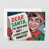 Lieve Kerstman, ik ben een slechte kerst elf leuk  Briefkaart (Voorkant / Achterkant)