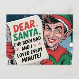 Lieve Kerstman, ik ben een slechte kerst elf leuk Briefkaart