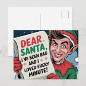 Lieve Kerstman, ik ben een slechte kerst elf leuk Feestdagenkaart (Voorkant / Achterkant)