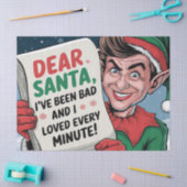 Lieve Kerstman, ik ben een slechte kerst elf leuk  Tissuepapier (Craft)