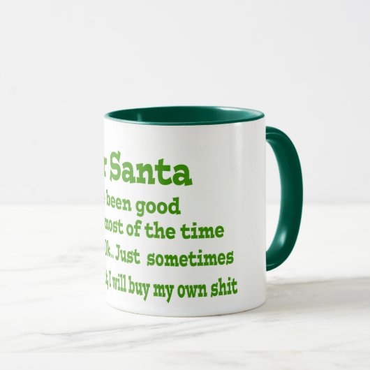 Lieve Kerstman, ik ben goed geweest in het ontwerp Mok (Voorkant rechts)