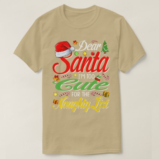Lieve kerstman, ik ben te blij voor de lijst van d t-shirt (Design voorkant)
