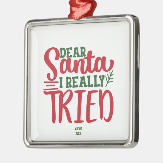 Lieve kerstman ik echt geprobeerd - personaliseren metalen ornament (Links)