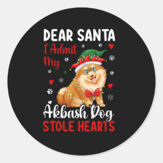 Lieve Kerstman, ik geef toe dat mijn Akbash hond h Ronde Sticker